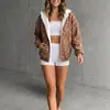Moda europea y americana transfronteriza para mujer 2026 sudadera con capucha y cremallera estampado de leopardo chaqueta cárdigan suelto casual de manga larga