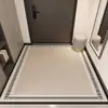 Tapete de chão de veludo cristal estilo simples para entrada absorvente antiderrapante para casa tapete de entrada de loja inteira entrega em peça única