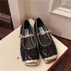 Mules Plateadas Cerradas con Lentejuelas Estilo Francés para Mujer, Primavera/Verano 2026, Versión Coreana Inspirada en Chanel, Elegantes Zapatos Mary Jane para Mujer