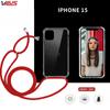 Nuevo iPhone 16 Cordón Ajustable Anti-Pérdida Funda para Teléfono Ip16Pro Esquinas Cuádruples Anti-Caída Tpu Cáscara Suave Cubierta Protectora