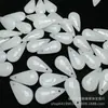 Cristal de vidro esculpido branco 22 x 12 formato gota joias diy brincos feitos à mão pingente acessórios de cabelo atacado