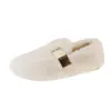Zapatos Planos Peludos Estilo Coreano para Mujer, Calzado de Exterior, Forro de Terciopelo Cálido de Invierno, Zapatos de Algodón Tipo Mocasín con Suela Suave, Talón Cubierto, Zapatos Postparto