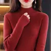 Outono e Inverno Transfronteiriço Novo Suéter de Tricô Casual Simples Moda Temperamento Cor Sólida Versátil Pulôver Manga Longa Feminino