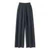 Nuevos pantalones de punto de cachemira para otoño e invierno, color liso de moda, pantalones rectos simples para el trabajo, corte holgado, amigables con la piel para mujer