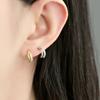 Aretes Originales de Diamante Brillante en Forma de Semicírculo para Mujer, Plata de Ley S925, Diseño Simple, Lujo Ligero, Gama Alta, Aretes Súper tipo Hada