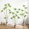 Planta Artificial de Madera Milenio Escandinavo Decoración Suave Planta Verde Falsa Adornos en Maceta Orquídea de Sangre de Dragón Artificial Ornamentos de Bambú