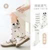 Calcetines de niña primavera y verano calcetines finos de algodón blanco y negro cachorro calcetines de media pantorrilla para niños calcetines de bebé transpirables para niños venta al por mayor