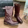2026 Botas Martin de Estilo Europeo y Americano Nuevas para Otoño con Cremallera Lateral de Color Sólido y Tacón Cuadrado Metálico, Punta Redonda de Moda para Invierno