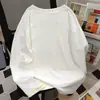 Camiseta de Manga Larga con Cuello Redondo y Línea de Contraste Estilo Americano de Nicho para Mujer, Nueva para Primavera y Otoño, Holgada, Casual, Camiseta Base