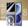 Funda Adecuada para Teléfono Móvil Samsung Zflip8, Soporte Magnético Giratorio, Bisagra de Resorte, Cubierta Protectora Integrada de Carcasa y Película Electroplateada