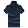 Camisa Paul 100% Algodão Puro Masculina Verão Lapela Manga Curta Camiseta Masculina Cor Sólida Bordada Casual Camisa Polo Masculina para Homens