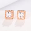 Pendientes de Diamante Grande Incrustado en Cobre, Sencillos, Versátiles, de Lujo, Venta Caliente Transfronteriza, Colocación Original para Viajes Diarios Coreanos