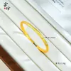 Pulsera Abierta con Diseño de Estrella de Seis Puntas, Acabado Cepillado Dorado Arena, Patrón Incrustado con Diamantes, Chapado en Oro Cobre, Nuevo Estilo Chino, Modelo Femenino de Lujo Ligero