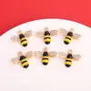 Aleación Transfronteriza Gota de Aceite Incrustada con Accesorios de Diamante Blanco Pulsera DIY Hecha a Mano Collar Llavero Colgante Colgante de Abeja Producción