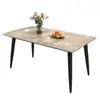 Mesa de comedor de mármol estilo nórdico, un juego de mesa y sillas de comedor para uso doméstico, con un diseño simple, moderno y lujoso, adecuado para apartamentos pequeños, con tablero rectangular