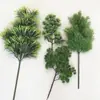 Plantas de Bonsái Hechas de Hojas de Ciprés, Hojas de Pino y Ciprés, Flores Artificiales Decorativas, Hojas Perennes