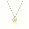 Colar pequeno minimalista de nicho europeu e americano com 26 letras redondas, aço inoxidável banhado a ouro 18K, corrente versátil INS para clavícula para mulheres