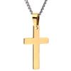 Collar de Acero de Titanio con Logo Láser Cruzado Tricolor Sencillo y Brillante de Moda para Mujer, Superventas en Amazon Europeo y Americano