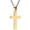 Joyas Más Vendidas en Amazon Moda Simple Cruz Acero de Titanio Pulido a Mano Colgante de Collar Tricolor