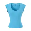 Camiseta Básica Feminina Manga Curta Gola U Simples Versátil Slim-Fit Retrô Americana 2026 Pura Desejo Sexy Afina a Cintura