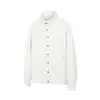 Suéter tipo cárdigan chaqueta casual de ajuste holgado de forro polar "flor eterna" de cuello alto abotonado, estilo coreano, corte limpio para hombre