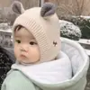 Gorro de Lana Tejido Grueso de Terciopelo de Invierno para Niños Bebés con Orejas de Conejo Protección para los Oídos Niños y Niñas Gorro de Lana Lindo
