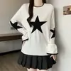 Fotos reales~ Nueva colección de otoño e invierno para mujeres de talla grande: un top de diseño de estrella de cinco puntas que cubre el cuerpo y crea un efecto adelgazante, un suéter de punto