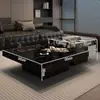 Mesa de café minimalista de piedra estilo italiano, Muebles modernos de lujo ligero para sala de estar, Sofá Lawrence de combinación cuadrada para apartamentos pequeños de alta gama