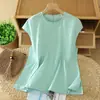 Foto Real de Top con Ribete de Encaje Silueta Adelgazante Juvenil Etéreo Disponible en Stock Camiseta sin Mangas para Mujer Tallas Grandes Artística Nueva de Verano