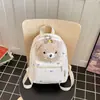 Mochila de oso de dibujos animados, mochila linda de peluche, dulce mochila escolar para estudiante, mochila casual, mochila escolar para estudiante con lazo