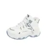 Zapatillas de caña alta estilo "Dad Shoes" para mujer, Nuevo estilo de invierno, Forradas de felpa, Engrosadas, Cálidas, Casuales, Con suela gruesa, Que aumentan la altura, Zapatillas grandes de algodón para mujer