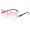 Nuevas Gafas de Sol para Niños Gafas de Sol Decorativas de Dibujos Animados con Corte al Borde Sin Montura Protección Solar Anti-UV Gafas de Sol para Niños, Hombres y Mujeres