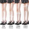 Meias Finas Pretas de Cano Médio para Verão Femininas, Meias JK Versáteis Lolita, Meias Finas Brancas Elásticas Acima do Joelho, Meias Longas Translúcidas