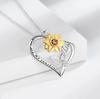 Nuevo Producto Transfronterizo Colgante en Forma de Corazón Moda sin Color de Alta Gama Separación de Color Girasol Corazón de Durazno Collar Regalo de Vacaciones para Mujer