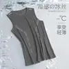 Chaleco de Seda de Hielo de Cuello Redondo para Hombre 2025 Chaleco Delgado Transpirable de Secado Rápido Deportivo Casual Chaleco Ancho Exterior Sin Mangas t