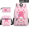 Mochila Sanrio MeloDy Periférico Impreso Producto Nuevo 3D Mochila Escolar Estuche para Lápices Bolso de Hombro Set de Tres Piezas