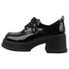 Zapatos de Cuero Pequeños de Estilo Británico de Tacón Grueso y Suela Gruesa Negros para Mujer 2025 Nuevos Otoño e Invierno Punta Redonda Versátiles Zapatos Franceses Mary Jane