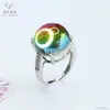 Anillo de Vidrio Colorido Retro Europeo y Americano Ai Yu Banda de Anillo Ajustable Transfronterizo Transmisión en Vivo Venta Caliente Venta al por Mayor S5021511