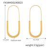 Pendientes nuevos de estilo europeo y americano con forma de alfiler dorado, personalizados, sencillos, de acero de titanio chapados en oro auténtico de 18 quilates.