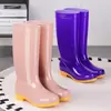 Botas de Lluvia para Mujer, Botas de Goma para Exteriores de Caña Media-Alta, Botas Largas Impermeables, Botas de Lluvia Ligeras Antideslizantes, Botas de Agua para Cocina y Lavado de Autos para Mujer