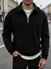 2026 Nuevo Estilo Ropa Masculina Transfronteriza Nueva Sudadera con Capucha Casual de Doble Cara de Polar con Media Cremallera y Solapa Chaqueta Abrigo de Otoño e Invierno para Hombre