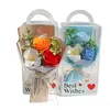 Ramo de Jabón para el Día de San Valentín Regalo del Día de San Valentín Chino para Niñas y Amigas Caja de PVC Flor de Rosa Simulada Despertar Recuerdo