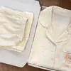 Pijama de Galleta de Mantequilla con Lunares Dulces Estilo Japonés para Mujer, Conjunto de Dos Piezas con Shorts de Manga Corta para Verano, Ropa de Casa Suave y Linda Estilo Princesa