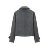 Venta al por mayor Otoño 2026 Nuevo Estilo Europeo y Americano Chaqueta de Mujer con Patrón de Espiga y Cuello Solapa 1209