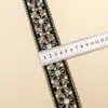 4.5cm Nuevo Estilo Étnico Bordado Lentejuela Encaje Adorno Encaje Vintage Malla Base Hilo Dorado Accesorios para Ropa