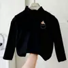 Camiseta Meia Gola de Veludo Infantil para Bebê Camiseta Básica Meninos Outono e Inverno 2025 Meninas Estilo Coreano Camiseta de Manga Longa