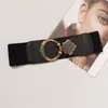 Cinturón Ancho de Estilo Étnico Retro para Mujer, Cinturón Decorativo Versátil para Vestidos y Abrigos, Cinturón Elástico, Estilo Moderno y Único