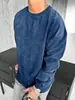 2025 Europeo y Americano Transfronterizo para Hombre Nuevo Estilo Color Sólido Casual Moda Tendencia Cuello Redondo Manga Larga Sudadera con Capucha Ropa de Hombre Gris Negro