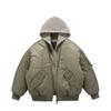 Beijie Marca de Moda Americana Masculina 2024 Inverno Novo Costura Falso Duas Peças Jaqueta Acolchoada de Algodão Casaco Acolchoado de Algodão com Capuz Jaqueta Grossa