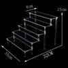 Soporte de Exhibición Acrílico, Soporte Escalera para Figuras, Adorno de Escritorio para Muñecas Pop Mart, Soporte Transparente para Exhibición de Postres y Joyería